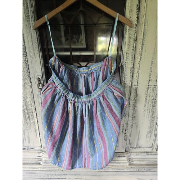 Frame Linen Off-The-Shoulder Striped Blouse - New Small - Picture 9 of 9